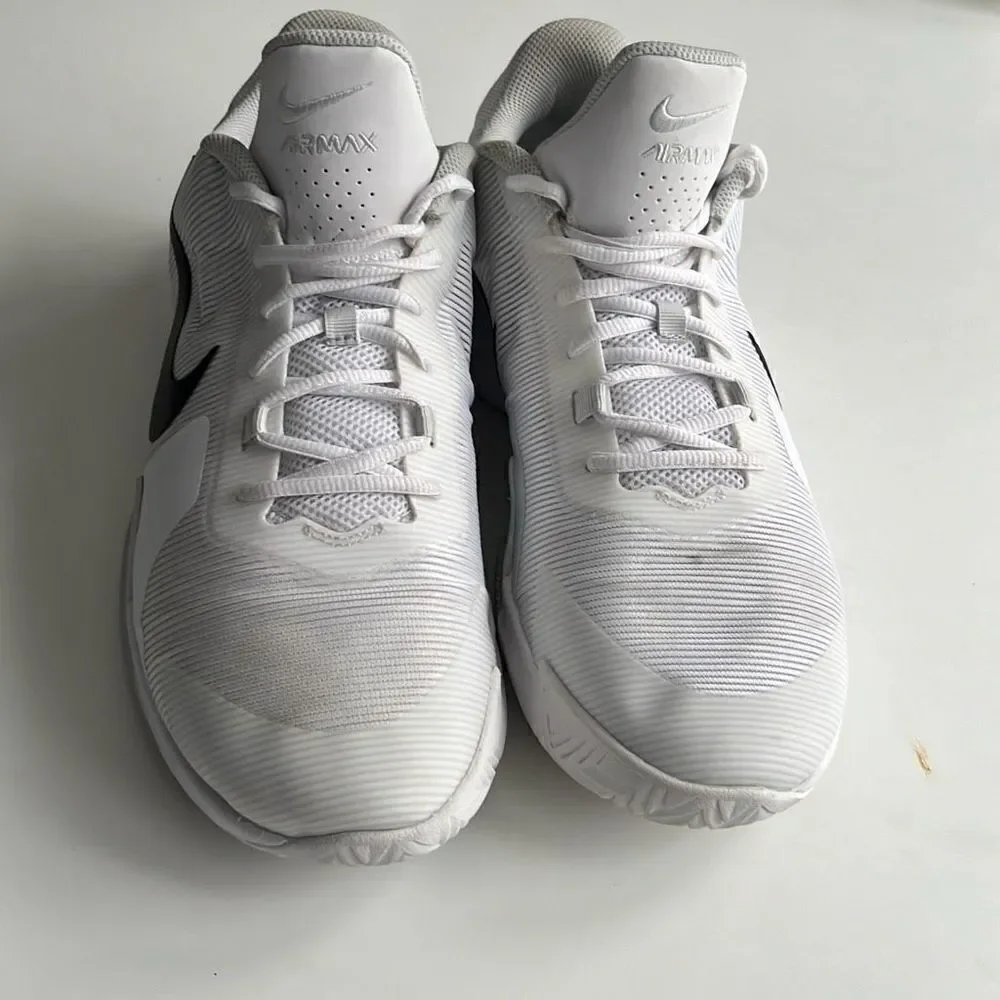 Nike Air Max Impact 4 White Black Pure Platinum Basketball Trainers Mens 12.5